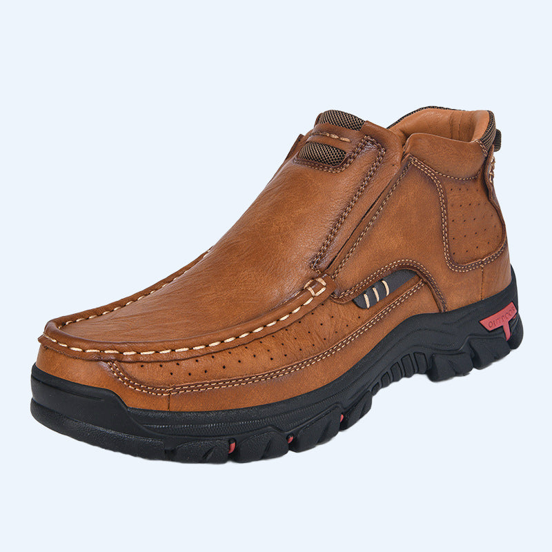 Sapatos casuais masculinos de couro PU tipo slip-on