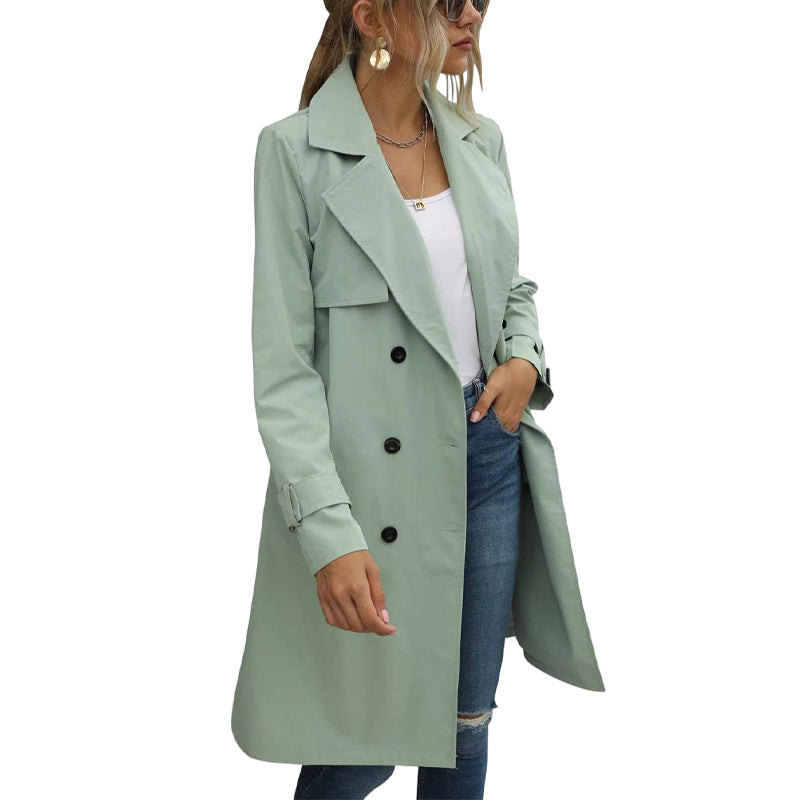 ✨👚Casaco Trench Casual de Botões Duplos para Mulher