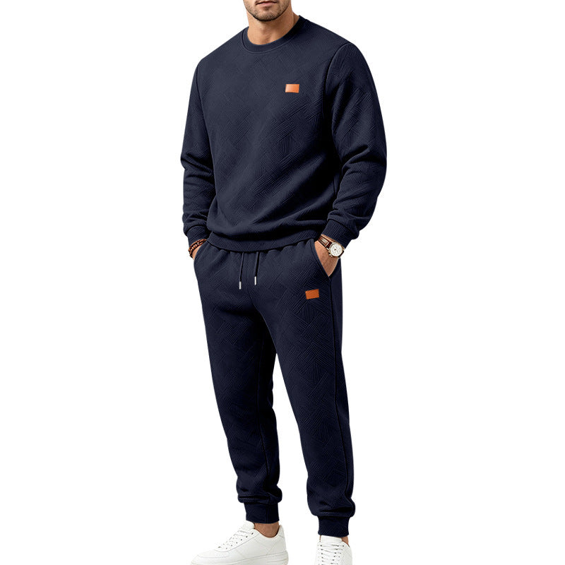 Conjunto Esportivo Casual Masculino em Jacquard Texturizado