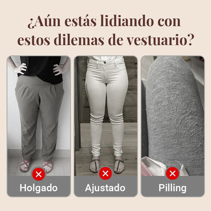 Pantalones de cintura elástica de algodón para mujeres