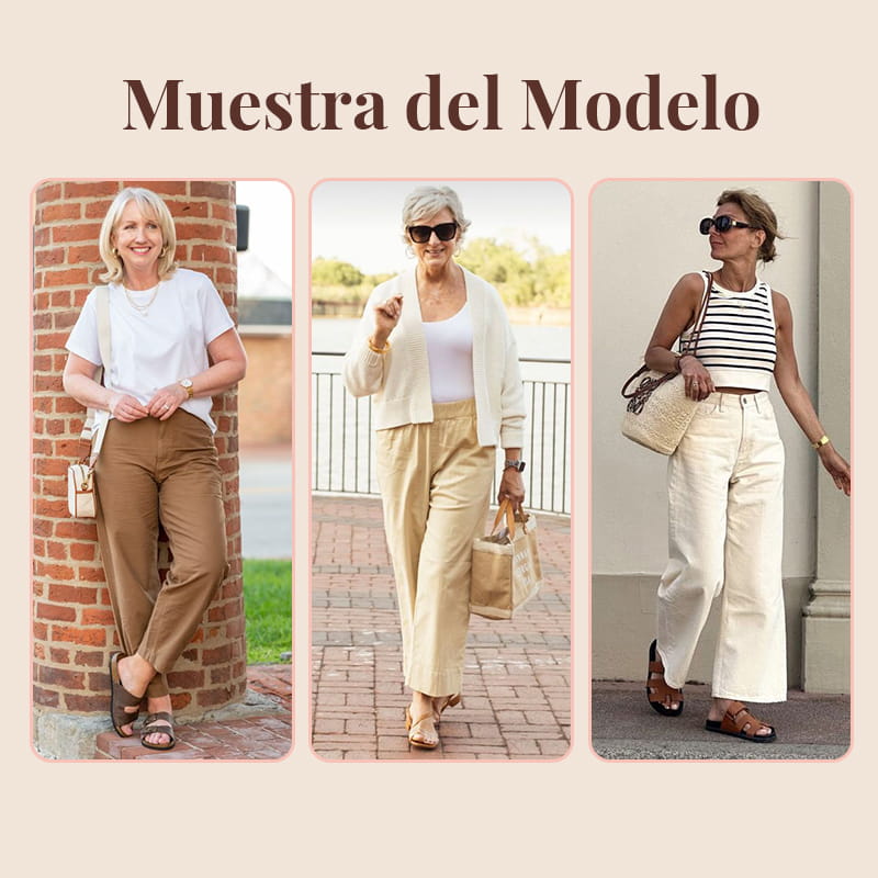 Pantalones de cintura elástica de algodón para mujeres