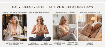 💘Sutiã de algodão com botões à frente CloudComfort™ – Respirável • Sem aros • Apoio durante todo o dia • Sem enchimento e suave para a pele 🌿