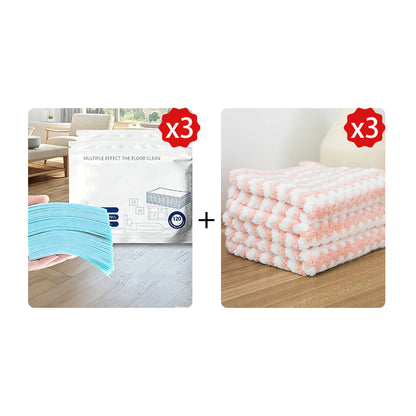 Toalhetes para o chão solúveis em água – Basta colocá-los na água, sem necessidade de medir. Limpa e dá brilho a todos os tipos de chão. Seguro e sem deixar marcas. Embalagem com 120 toalhetes. O seu aliado diário. 🧹💧