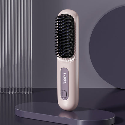 💥Pente alisador de cabelo sem fios em cerâmica💇‍♀️