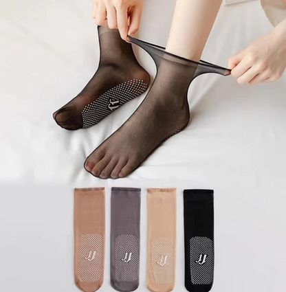 🔥Compre 1 y llévese 4 gratis🔥🧦Invisibles calcetines de seda de cristal antideslizante.