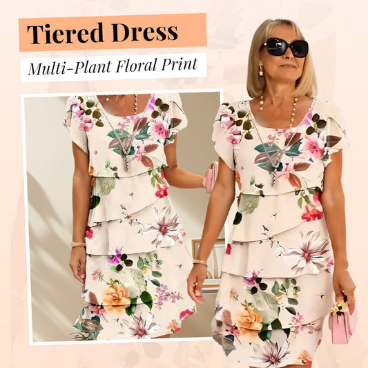 ✨👗Vestido maxi com padrão floral em cascata – Corte arejado e que realça a silhueta