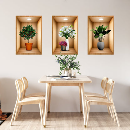 🔥Compre 1 y llévese 2🔥Venta caliente 🔥pegatina de pared con jarrón de flores 3D