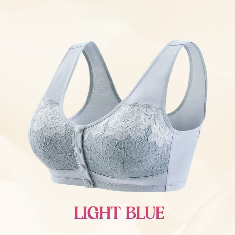 ⏳Hot Sale Only £7.99!!!🖤⏰Comfortable Wireless Front Closure Breathable Cotton Lifting Bra for Seniors