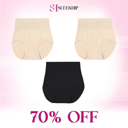💞Cueca de cintura alta à prova de fugas, com controlo do abdómen e efeito empina-bumbum