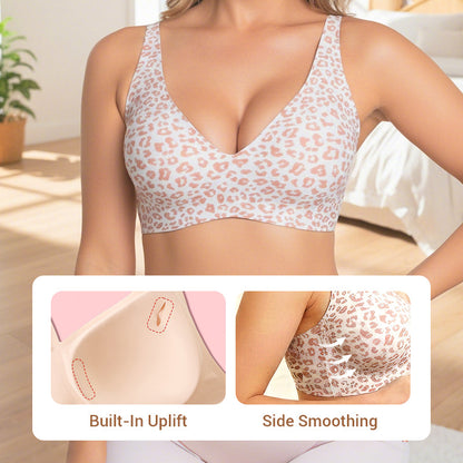 💐Jelly Wireless: Sutiãs sem aro confortáveis para mulher, bralettes push-up, sutiãs sem costuras para usar com t-shirts, sutiãs com decote em V profundo para o dia a dia💘