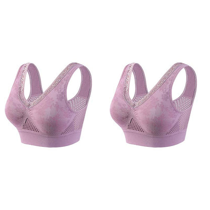 💘Sutiã de renda, sem aros, em algodão puro, sem botões e confortável, com efeito de elevação