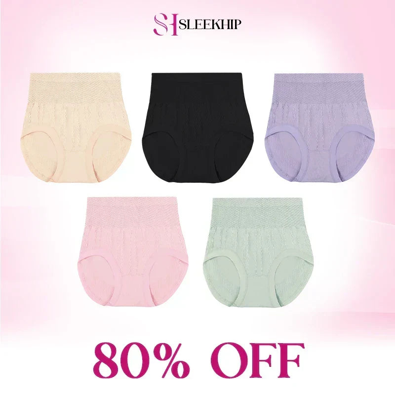 💞Cueca de cintura alta à prova de fugas, com controlo do abdómen e efeito empina-bumbum