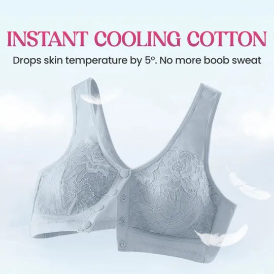 ⏳Hot Sale Only £7.99!!!🖤⏰Comfortable Wireless Front Closure Breathable Cotton Lifting Bra for Seniors