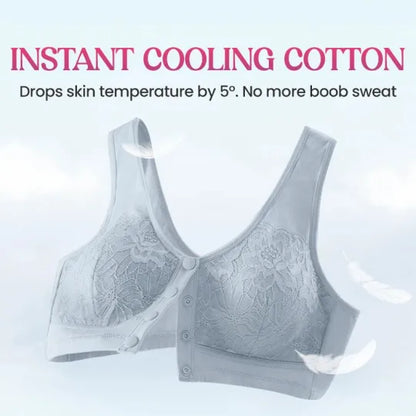 ⏳Hot Sale Only £7.99!!!🖤⏰Comfortable Wireless Front Closure Breathable Cotton Lifting Bra for Seniors