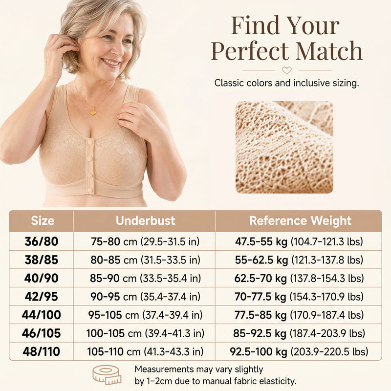 ⏳Hot Sale Only £7.99!!!🖤⏰Comfortable Wireless Front Closure Breathable Cotton Lifting Bra for Seniors
