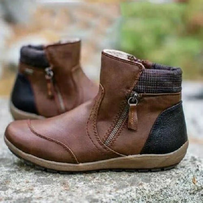 【Precio de oferta MXN$400】Botas de mujer impermeables, con sujeción en el tobillo y cierre de cremallera