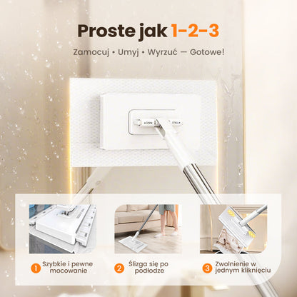 💥 Jednorazowy mop do kurzu z 4 pokrowcami wielokrotnego użytku 🧹 ✨