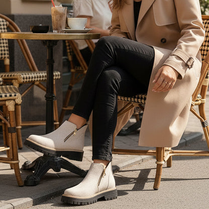 💜 LAST DAY PROMOTION - 50%OFF 💜 Women's Round-Toe Ankle Boots with Side Zipper