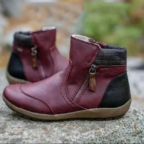 【Precio de oferta MXN$400】Botas de mujer impermeables, con sujeción en el tobillo y cierre de cremallera