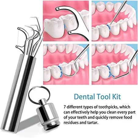 🔥Juego de palillos de dientes de acero inoxidable 7pcs