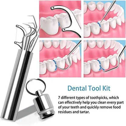 🔥Juego de palillos de dientes de acero inoxidable 7pcs