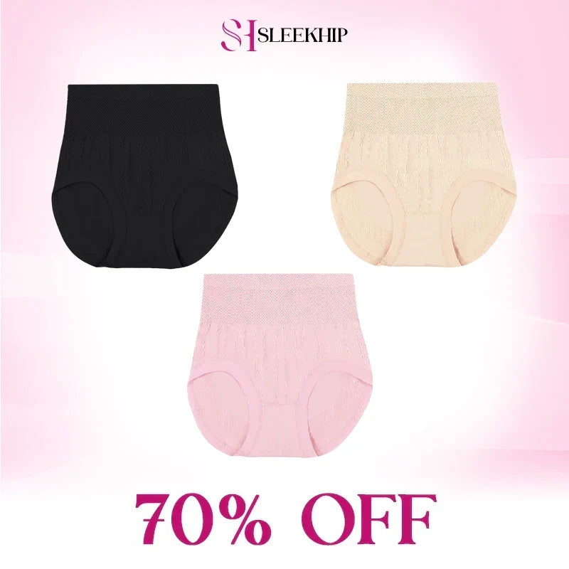 💞Cueca de cintura alta à prova de fugas, com controlo do abdómen e efeito empina-bumbum