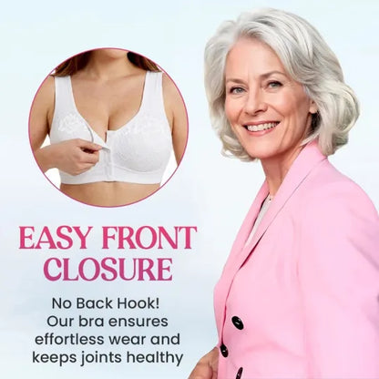 ⏳Hot Sale Only £7.99!!!🖤⏰Comfortable Wireless Front Closure Breathable Cotton Lifting Bra for Seniors