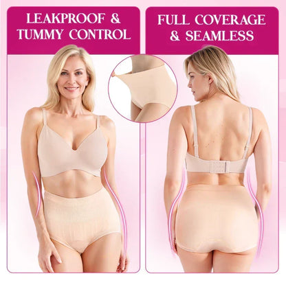 💞Cueca de cintura alta à prova de fugas, com controlo do abdómen e efeito empina-bumbum