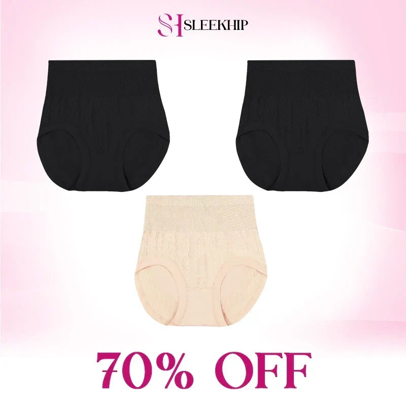 💞Cueca de cintura alta à prova de fugas, com controlo do abdómen e efeito empina-bumbum
