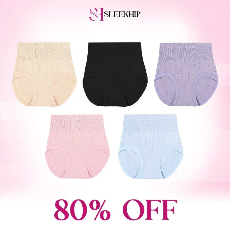 💞Cueca de cintura alta à prova de fugas, com controlo do abdómen e efeito empina-bumbum
