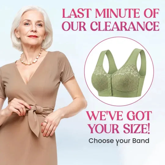 ⏳Hot Sale Only £7.99!!!🖤⏰Comfortable Wireless Front Closure Breathable Cotton Lifting Bra for Seniors