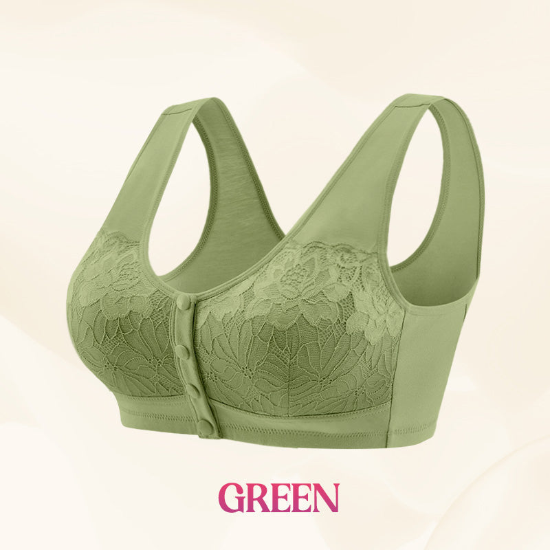 ⏳Hot Sale Only £7.99!!!🖤⏰Comfortable Wireless Front Closure Breathable Cotton Lifting Bra for Seniors