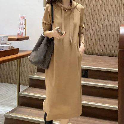 Vestido suelto elegante para mujeres con capucha