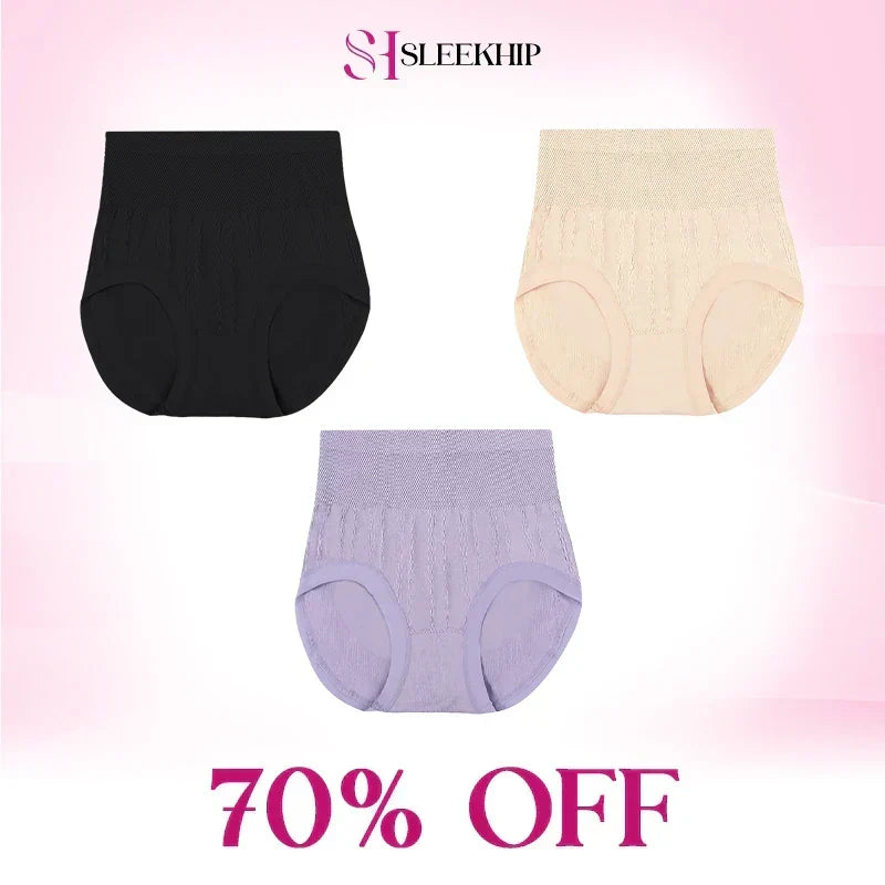 💞Cueca de cintura alta à prova de fugas, com controlo do abdómen e efeito empina-bumbum