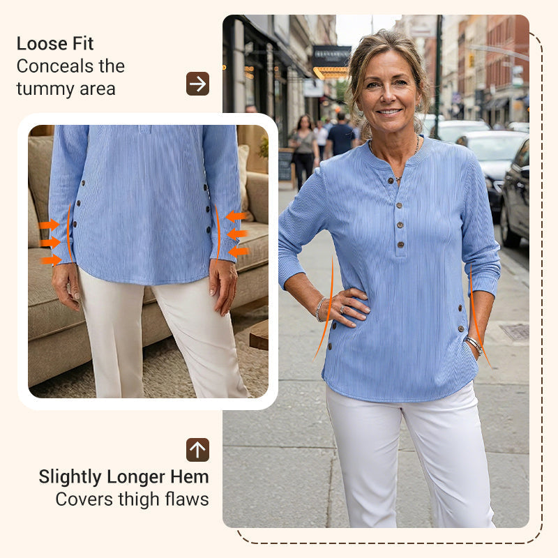💃Camisola feminina de malha solta, de manga comprida, com gola redonda e cor lisa
