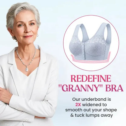 ⏳Hot Sale Only £7.99!!!🖤⏰Comfortable Wireless Front Closure Breathable Cotton Lifting Bra for Seniors
