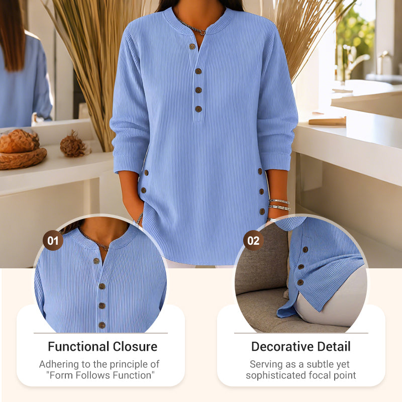 💃Camisola feminina de malha solta, de manga comprida, com gola redonda e cor lisa