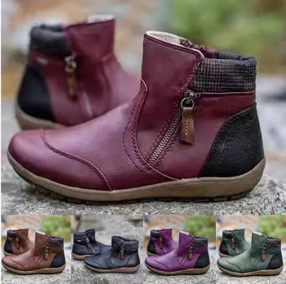 【Precio de oferta MXN$400】Botas de mujer impermeables, con sujeción en el tobillo y cierre de cremallera