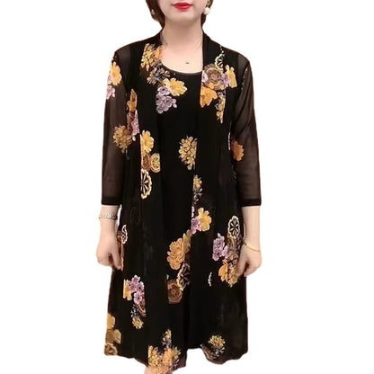 💥Entrega gratuita al comprar 2 piezas💥Vestido con estampado floral para mujer-Juego de 2 piezas