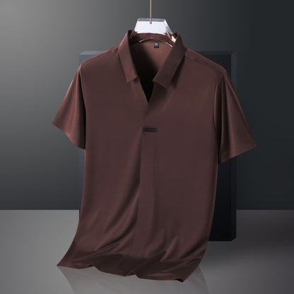 Camiseta de manga corta Ice Silk de cuello en V para hombre