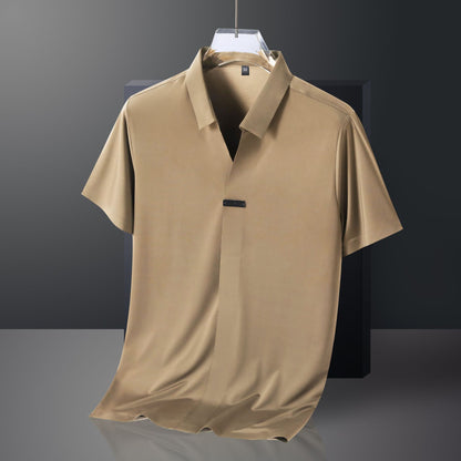 Camiseta de manga corta Ice Silk de cuello en V para hombre