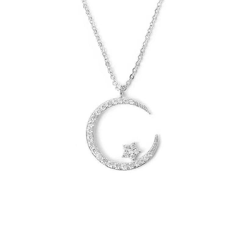 💕HOT SALE 50 % de descuento💕Collar de luna y estrellas Bright Night🌙