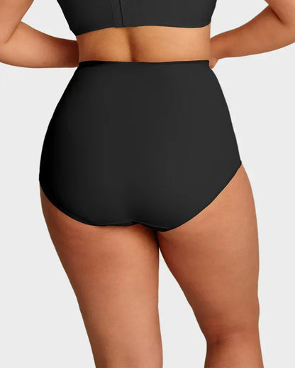Cuecas de controlo abdominal com cintura alta e corte cruzado, tamanho grande