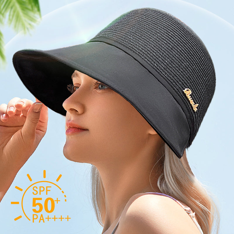 【Envío gratuito por la compra de 3 piezas】Sombrero protector solar de ala ancha para mujer para salir a la playa en verano (50% DE DESCUENTO)