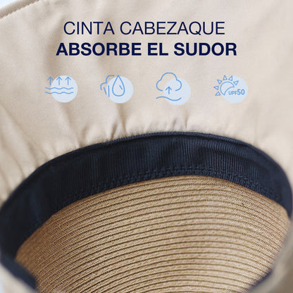 【Envío gratuito por la compra de 3 piezas】Sombrero protector solar de ala ancha para mujer para salir a la playa en verano (50% DE DESCUENTO)