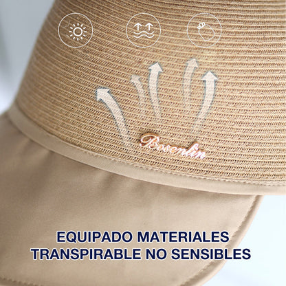 【Envío gratuito por la compra de 3 piezas】Sombrero protector solar de ala ancha para mujer para salir a la playa en verano (50% DE DESCUENTO)