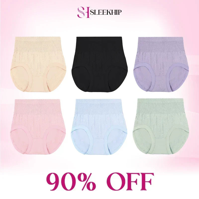 💞Cueca de cintura alta à prova de fugas, com controlo do abdómen e efeito empina-bumbum