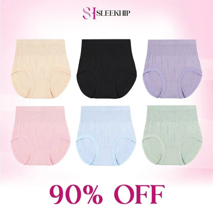 💞Cueca de cintura alta à prova de fugas, com controlo do abdómen e efeito empina-bumbum