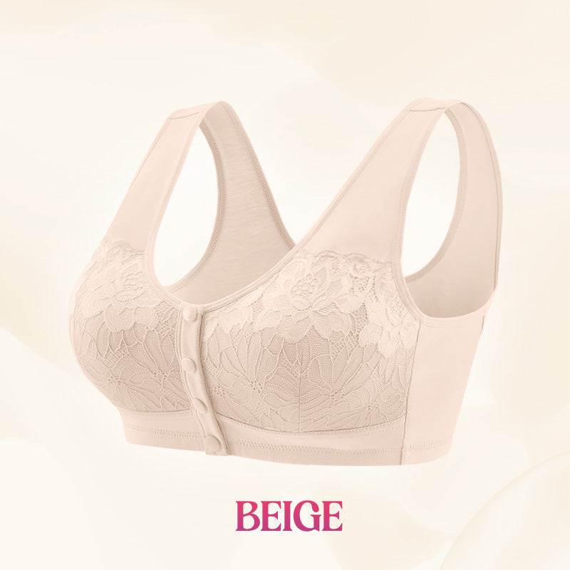 ⏳Hot Sale Only £7.99!!!🖤⏰Comfortable Wireless Front Closure Breathable Cotton Lifting Bra for Seniors