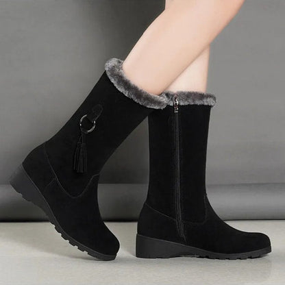 Botas de nieve térmicas de felpa sintética para mujer